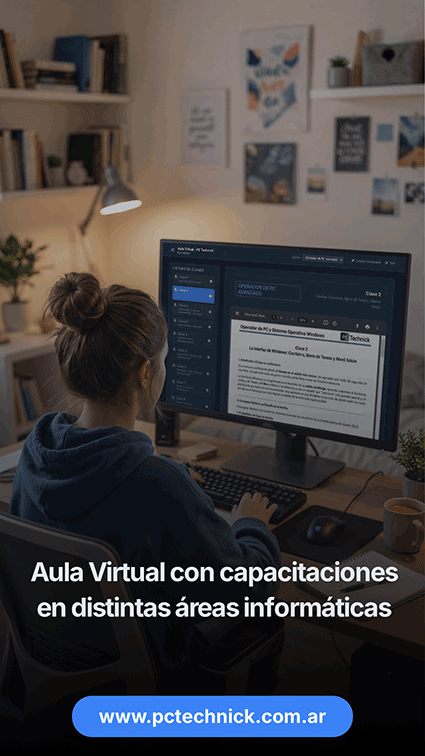 Acceso a Aula Virtual de capacitación técnica PC Technick