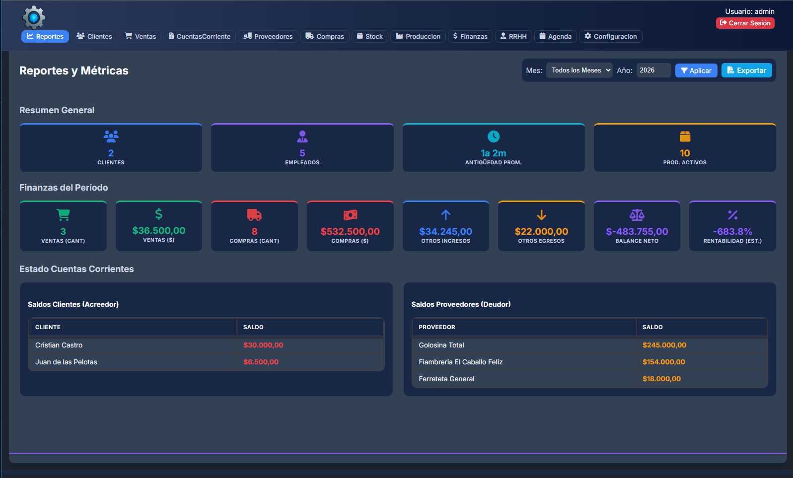Nucleo ERP - Vista 1