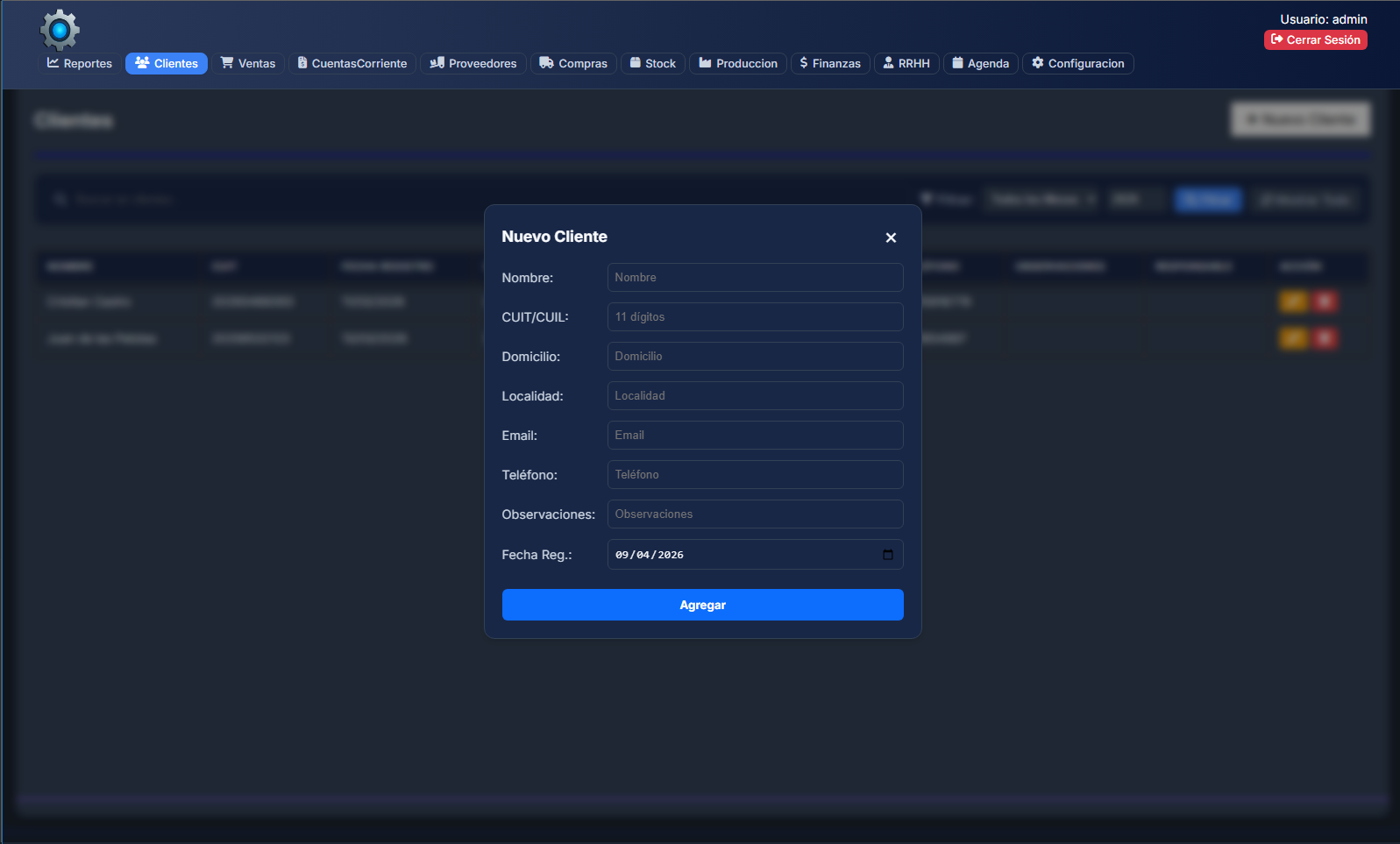 Nucleo ERP - Vista 2