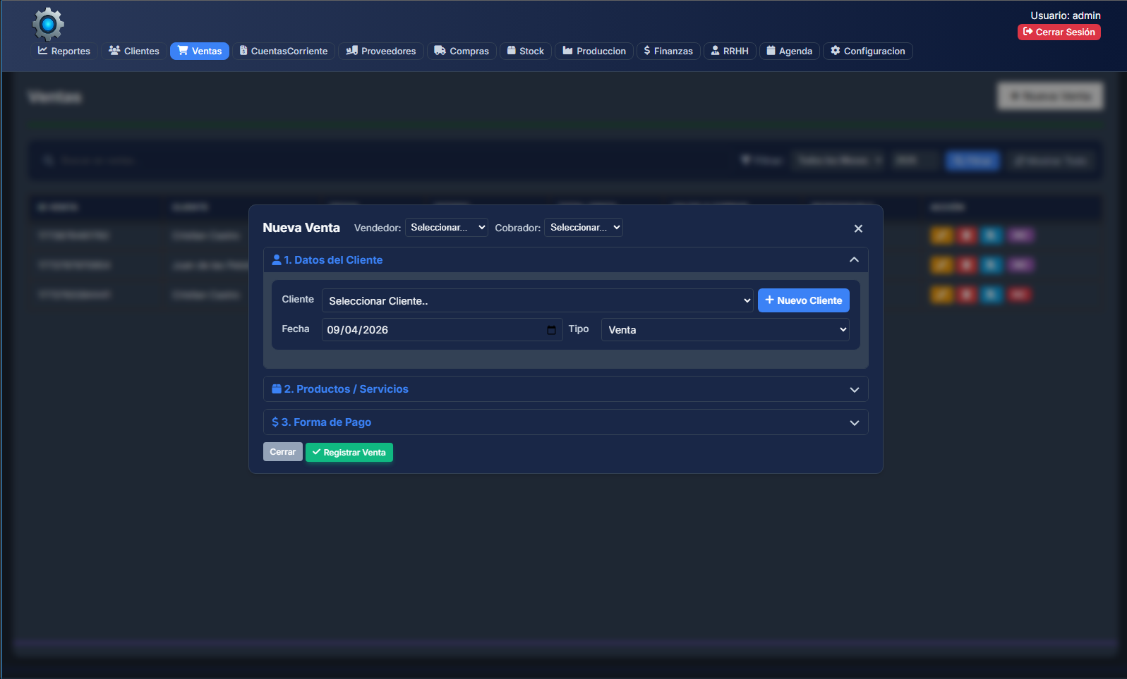 Nucleo ERP - Vista 3