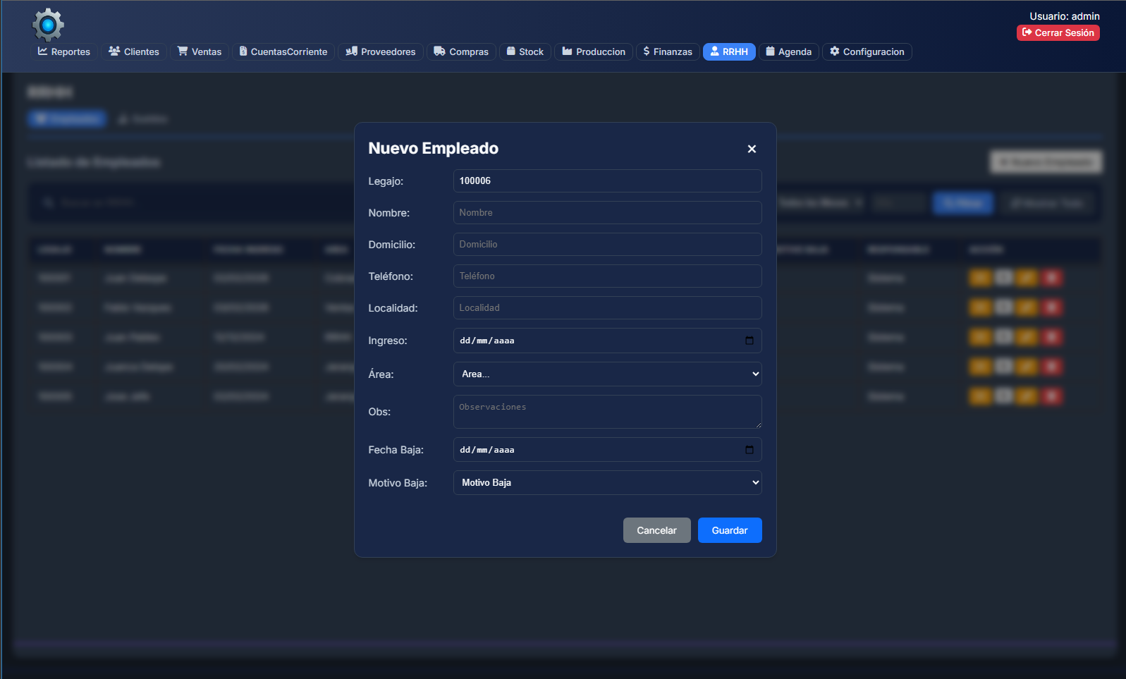 Nucleo ERP - Vista 5