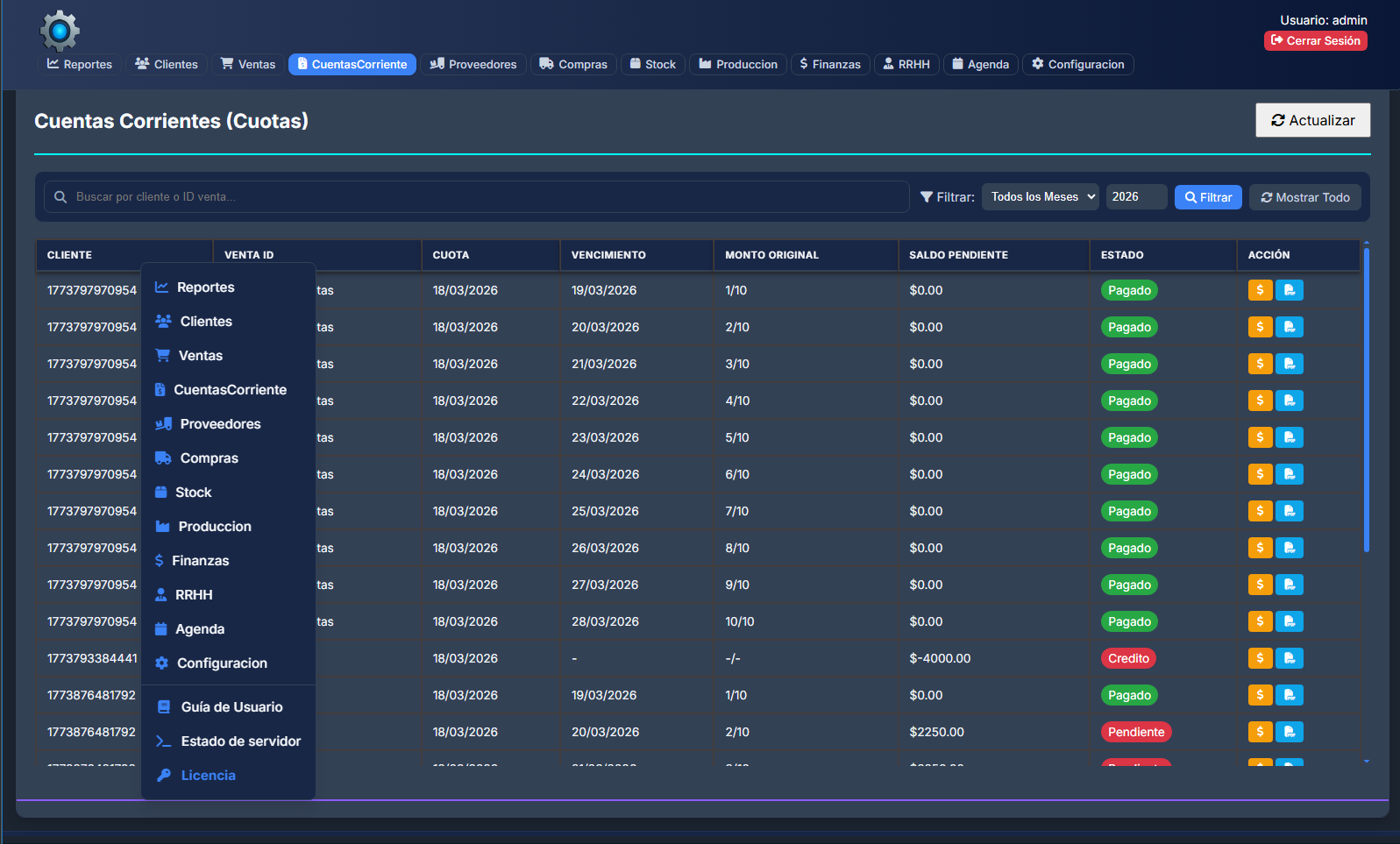 Nucleo ERP - Vista 7